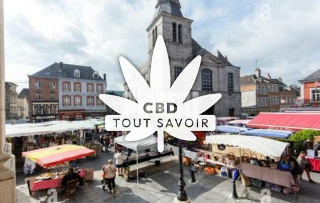 Village à Liart avec feuille Cannabis CBD