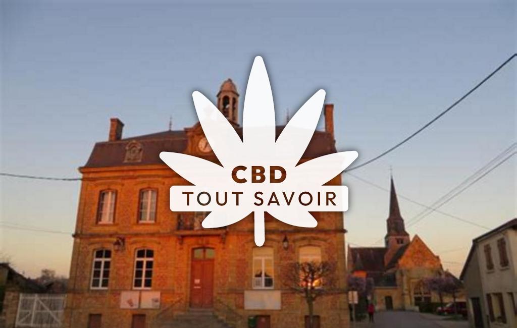 Village à Amagne avec feuille Cannabis CBD