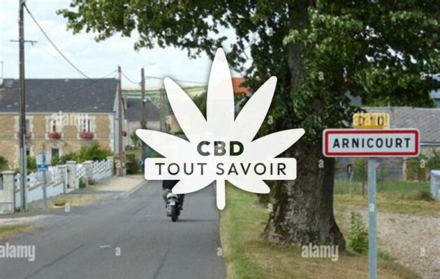 Village à Arnicourt avec feuille Cannabis CBD