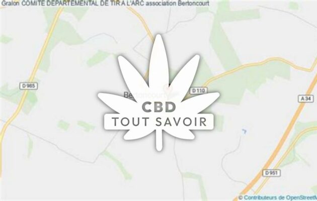 Village à Bertoncourt avec feuille Cannabis CBD