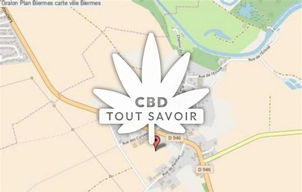 Village à Biermes avec feuille Cannabis CBD