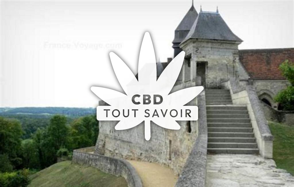 Village à Coucy avec feuille Cannabis CBD