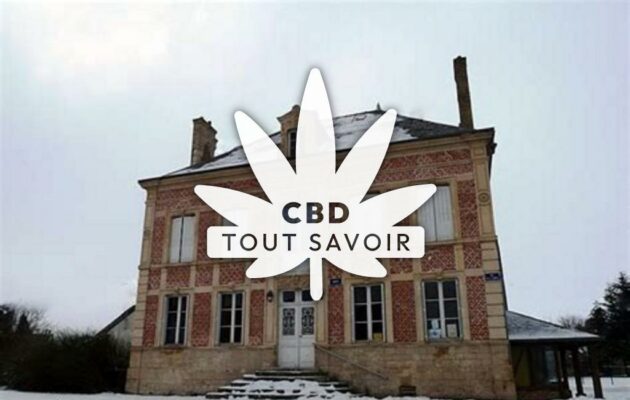 Village à Ecly avec feuille Cannabis CBD