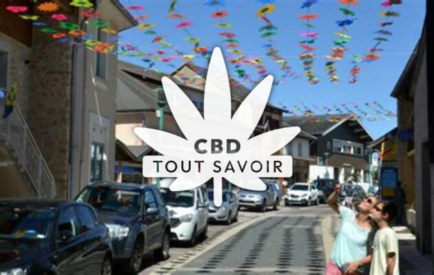 Village à Hauteville avec feuille Cannabis CBD