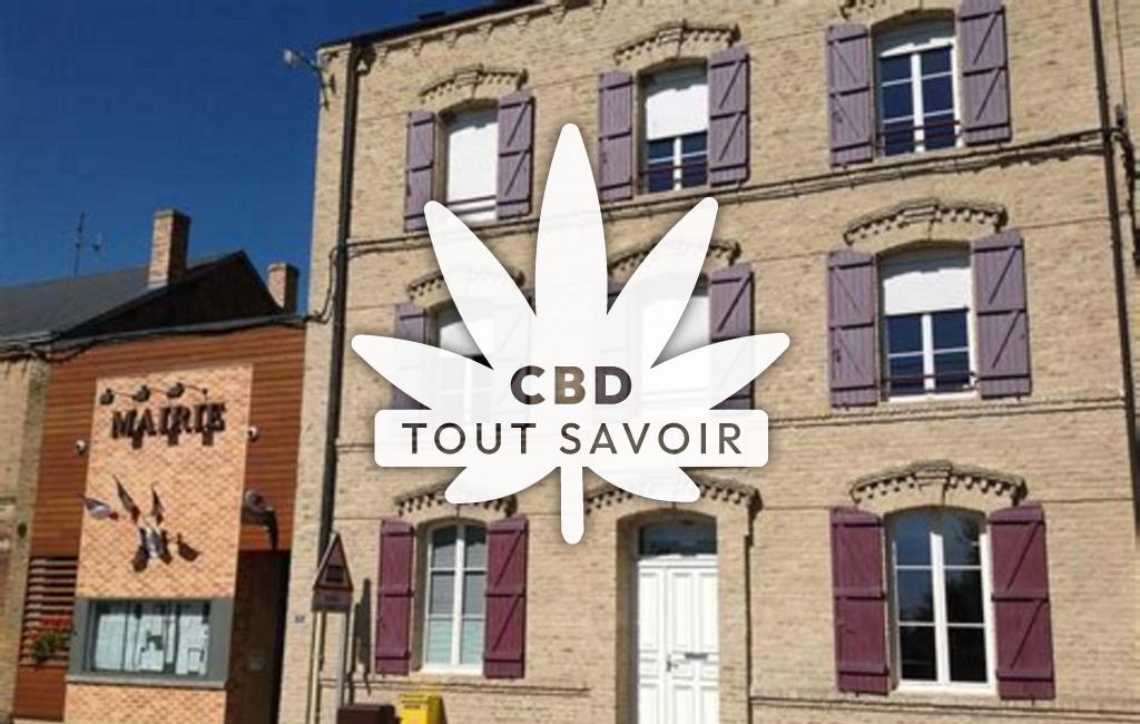 Village à Lucquy avec feuille Cannabis CBD