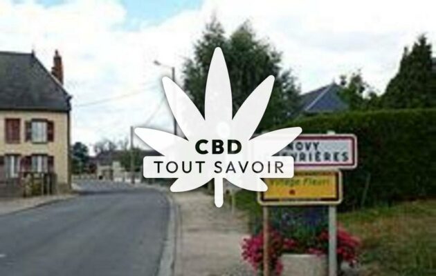 Village à Novy-Chevrieres avec feuille Cannabis CBD