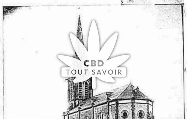 Village à Perthes avec feuille Cannabis CBD