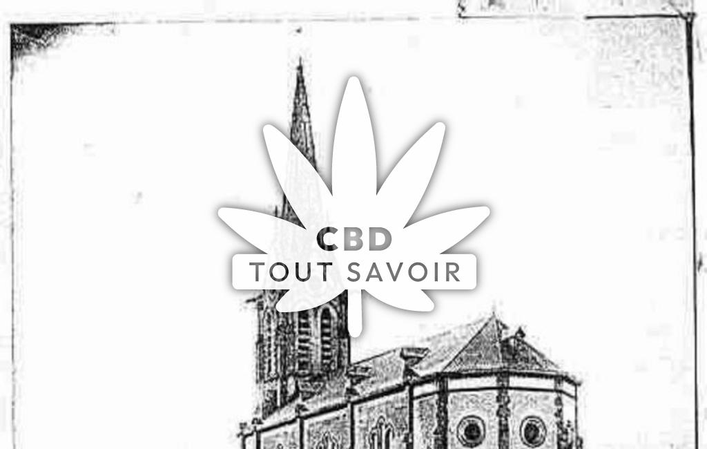 Village à Perthes avec feuille Cannabis CBD