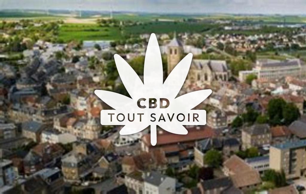 Village à Rethel avec feuille Cannabis CBD