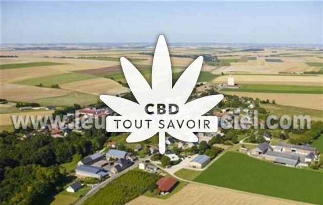 Village à Saint-Loup-en-Champagne avec feuille Cannabis CBD