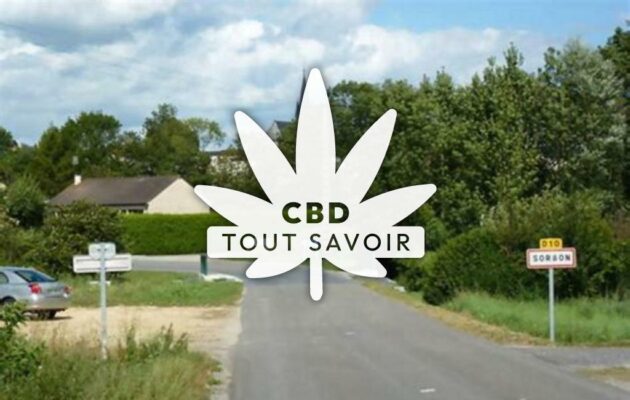 Village à Sorbon avec feuille Cannabis CBD