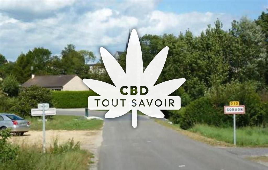 Village à Sorbon avec feuille Cannabis CBD