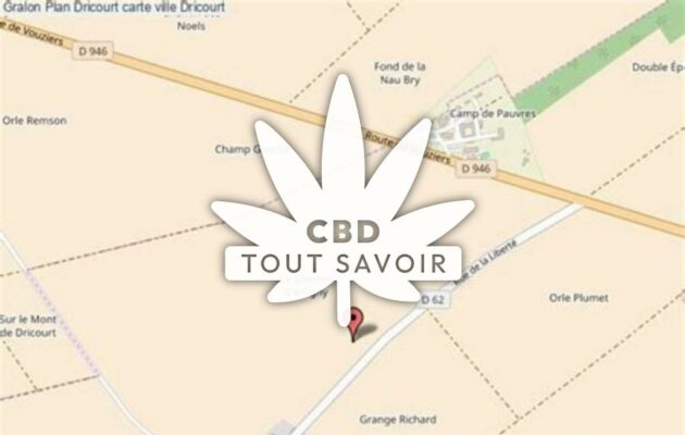 Village à Dricourt avec feuille Cannabis CBD