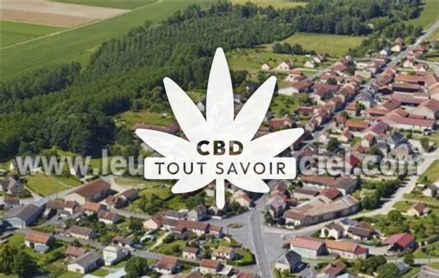 Village à Hauvine avec feuille Cannabis CBD