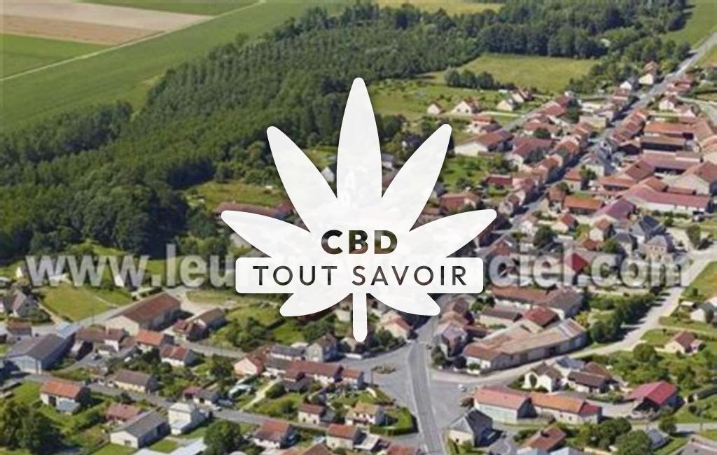 Village à Hauvine avec feuille Cannabis CBD