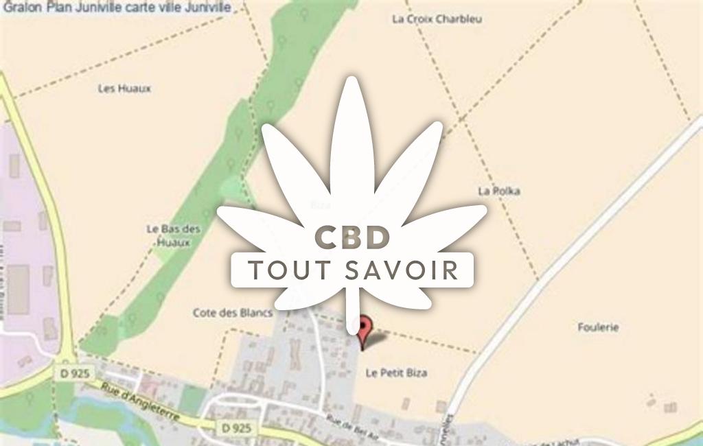 Village à Juniville avec feuille Cannabis CBD