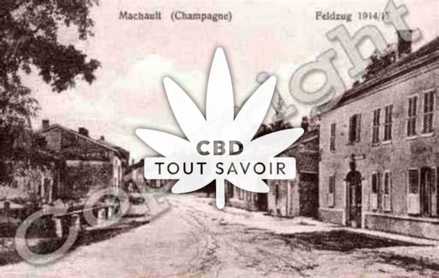 Village à Machault avec feuille Cannabis CBD