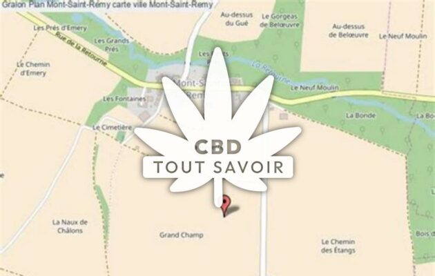 Village à Mont-Saint-Remy avec feuille Cannabis CBD