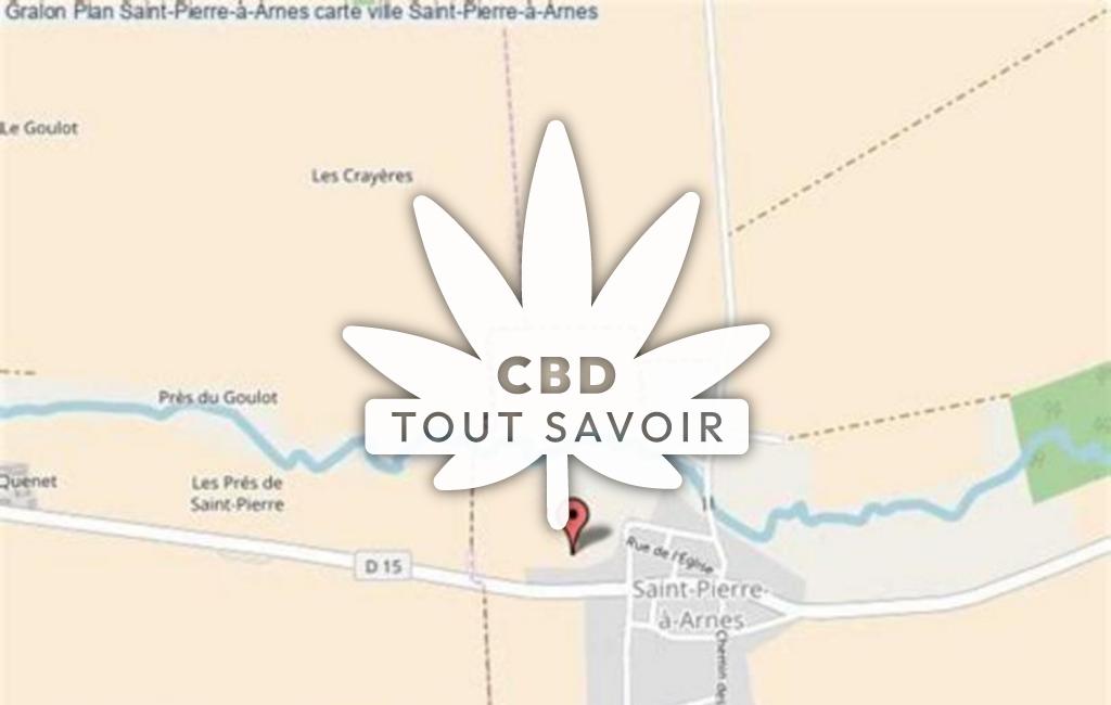 Village à Saint-Pierre-A-Arnes avec feuille Cannabis CBD