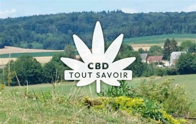 Village à Chemery-Chehery avec feuille Cannabis CBD