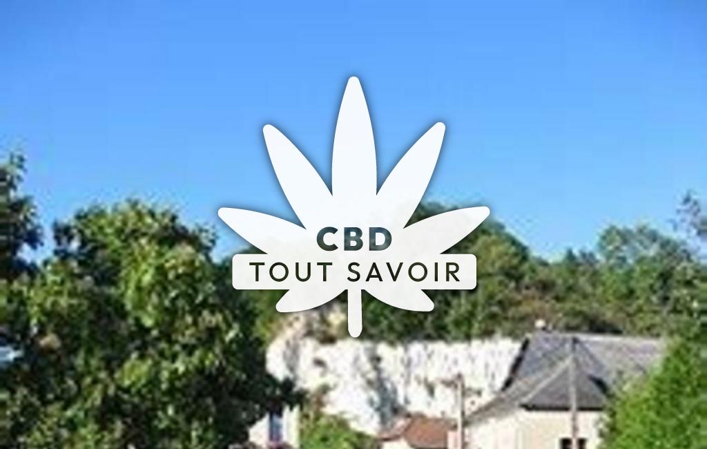 Village à Chateau-Porcien avec feuille Cannabis CBD