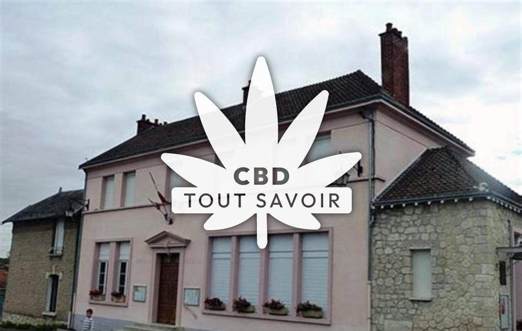 Village à Herpy-l'Arlesienne avec feuille Cannabis CBD