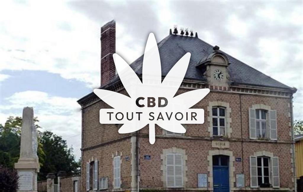 Village à Saint-Fergeux avec feuille Cannabis CBD