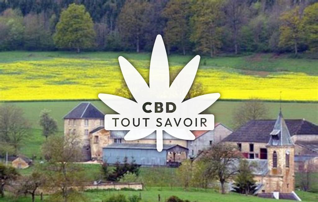 Village à Malandry avec feuille Cannabis CBD