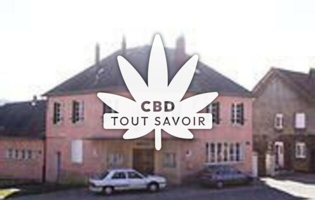 Village à Moiry avec feuille Cannabis CBD