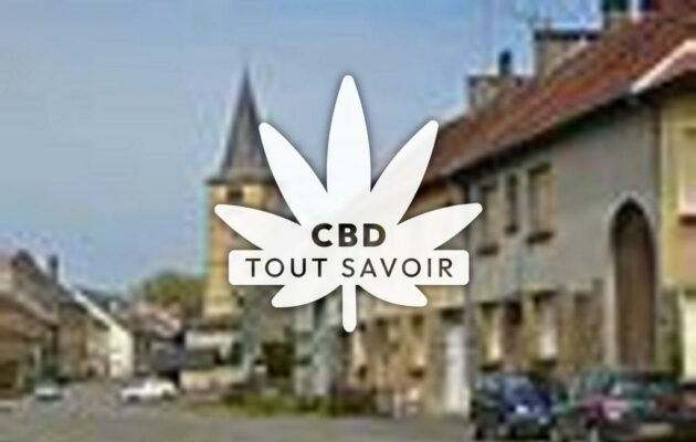 Village à Puilly-Et-Charbeaux avec feuille Cannabis CBD