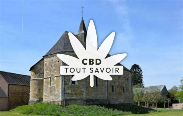 Village à Fligny avec feuille Cannabis CBD