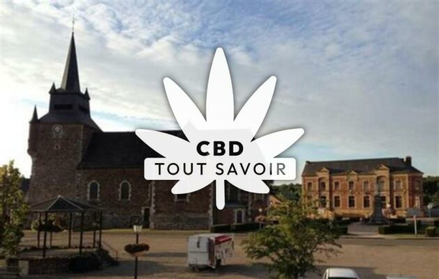 Village à Signy-le-Petit avec feuille Cannabis CBD