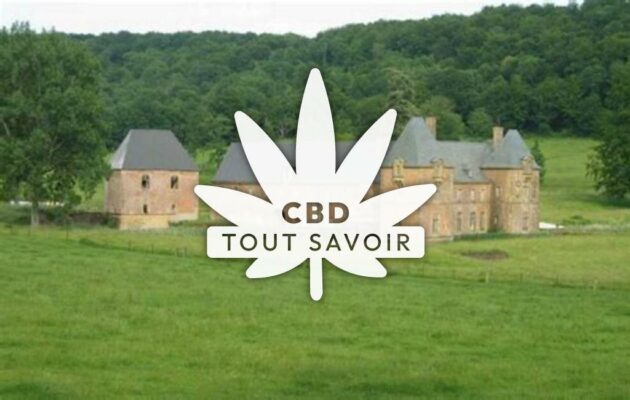 Village à Le-Mont-Dieu avec feuille Cannabis CBD