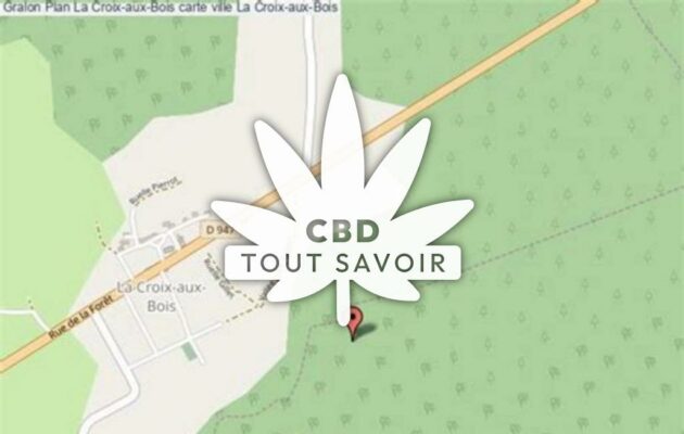 Village à La-Croix-aux-Bois avec feuille Cannabis CBD