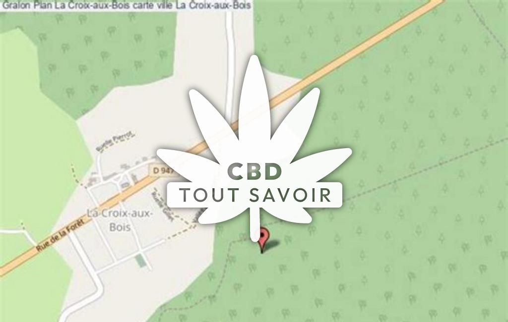 Village à La-Croix-aux-Bois avec feuille Cannabis CBD