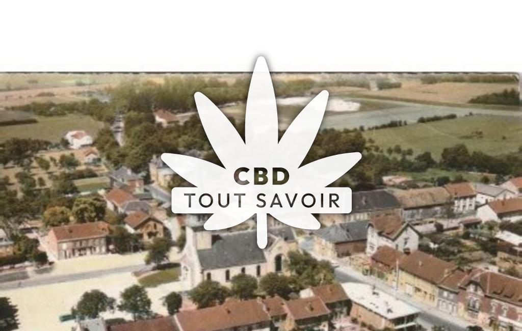 Village à Monthois avec feuille Cannabis CBD