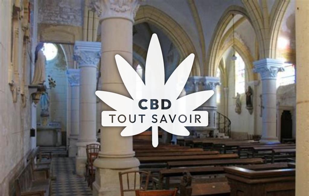 Village à Sainte-Marie avec feuille Cannabis CBD