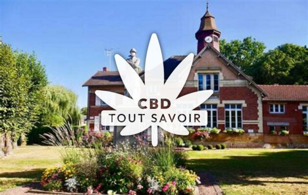 Village à Semide avec feuille Cannabis CBD