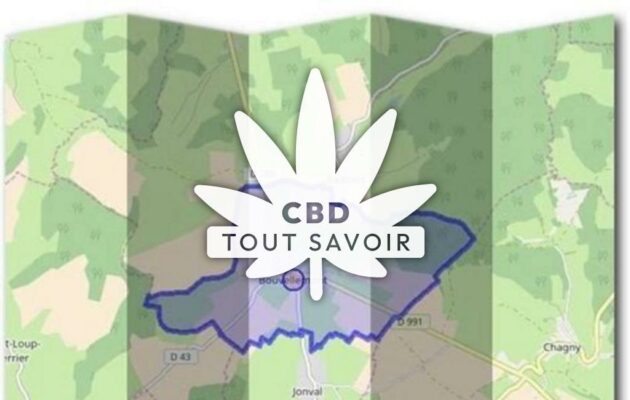 Village à Bouvellemont avec feuille Cannabis CBD