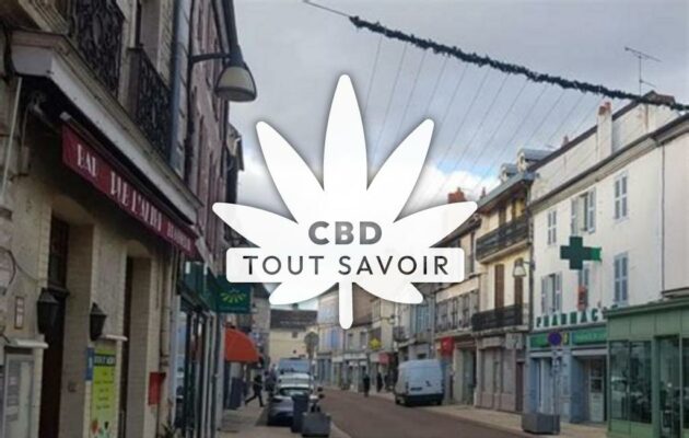 Village à Chagny avec feuille Cannabis CBD