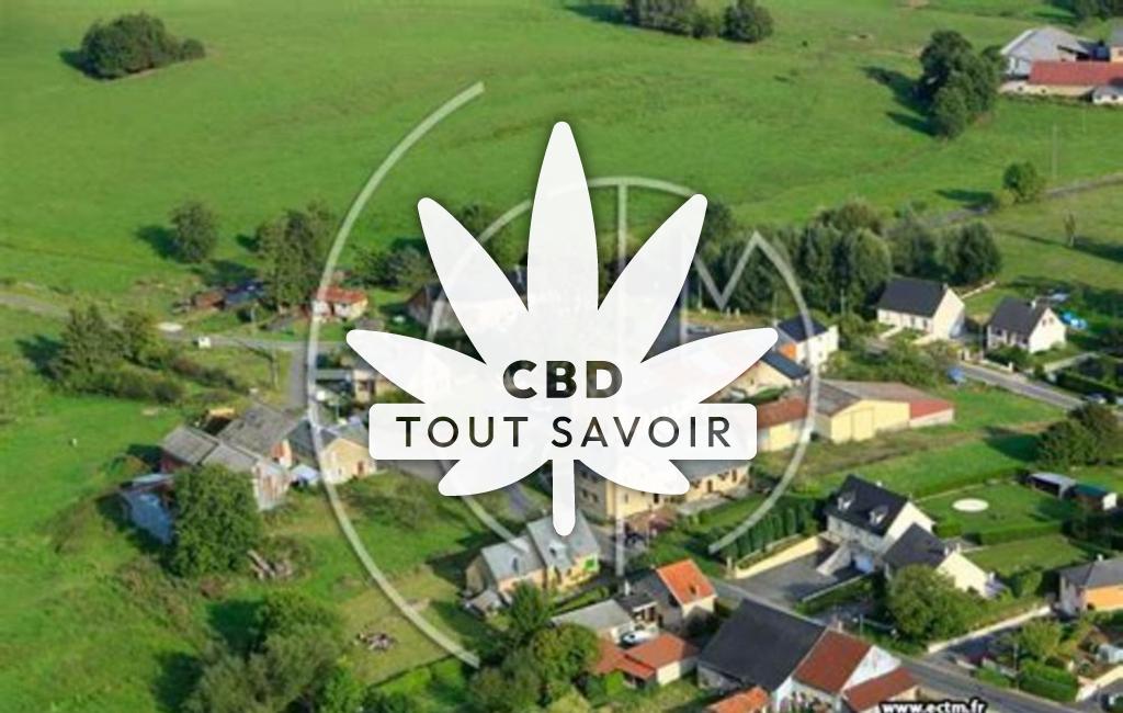 Village à La-Horgne avec feuille Cannabis CBD