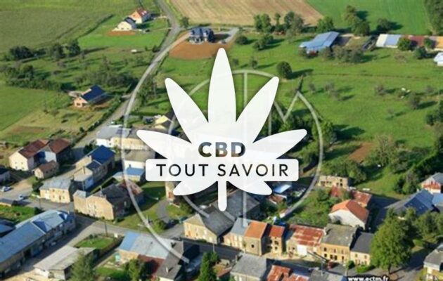 Village à Mazerny avec feuille Cannabis CBD