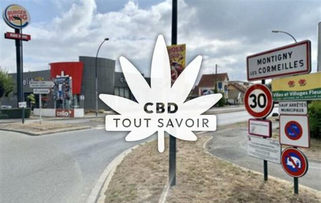 Village à Mondigny avec feuille Cannabis CBD