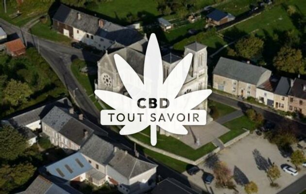 Village à Neuvizy avec feuille Cannabis CBD