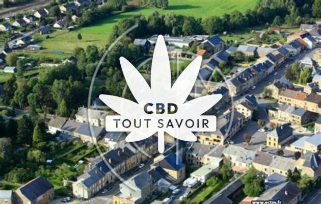 Village à Poix-Terron avec feuille Cannabis CBD