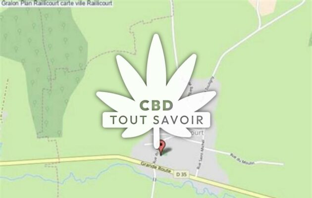 Village à Raillicourt avec feuille Cannabis CBD