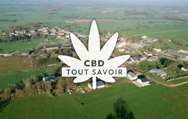 Village à Villers-le-Tilleul avec feuille Cannabis CBD