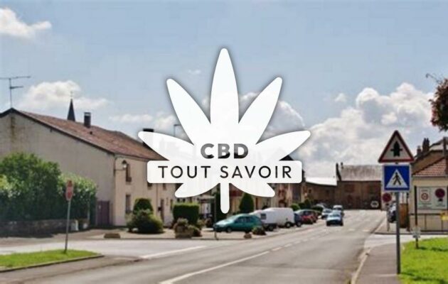 Village à Ville-sur-Lumes avec feuille Cannabis CBD