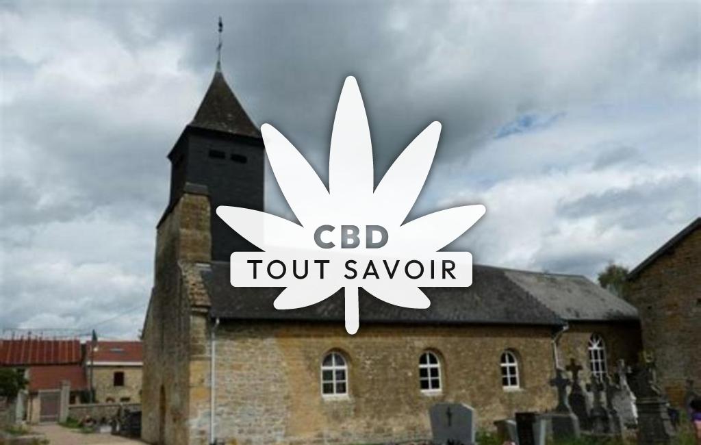 Village à Omicourt avec feuille Cannabis CBD