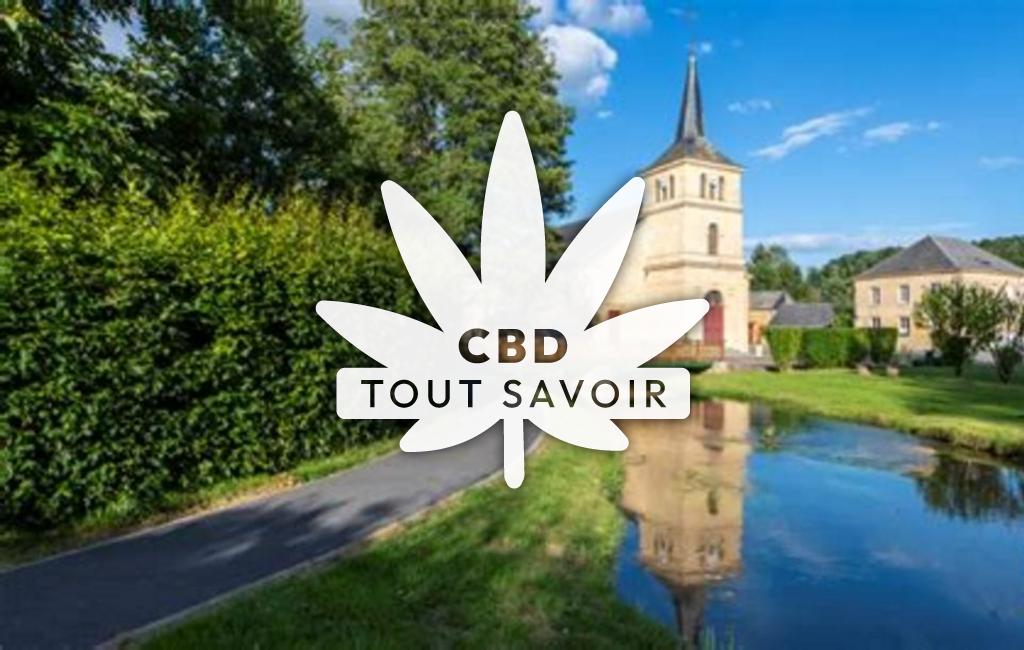 Village à Clavy-Warby avec feuille Cannabis CBD